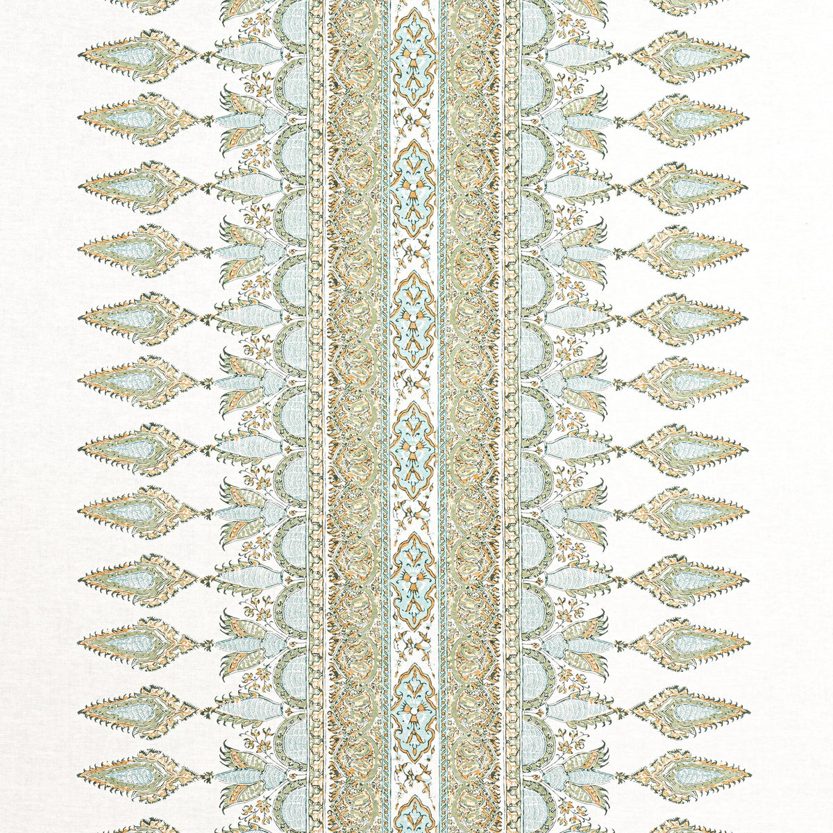 Thibaut Akola Stripe Seaglass And Gold Fabric