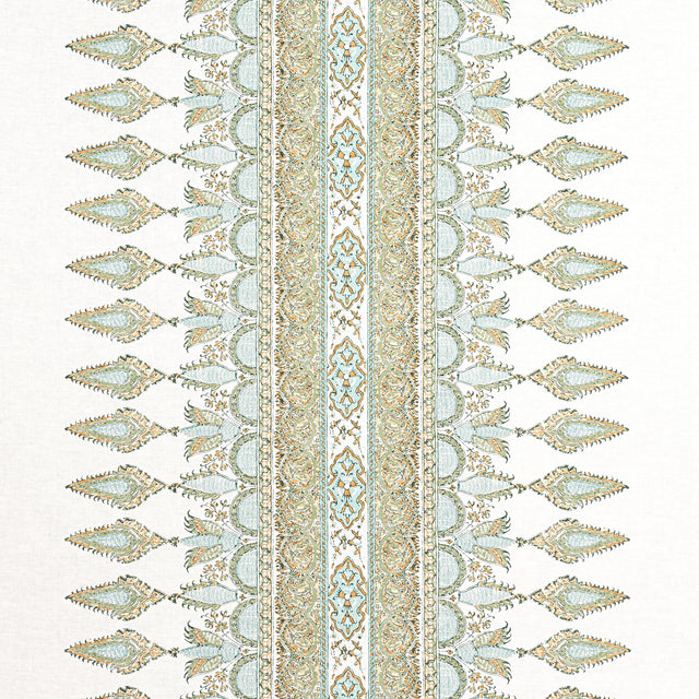 Thibaut Akola Stripe Seaglass And Gold Fabric