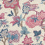 Thibaut INDIENNE JACOBEAN Raspberry and Blue on Natural Fabric