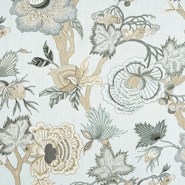 Thibaut INDIENNE JACOBEAN Robin's Egg Fabric