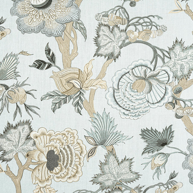 Thibaut Indienne Jacobean Robin'S Egg Fabric
