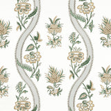 Thibaut RIBBON FLORAL Green Fabric