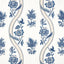 Thibaut Ribbon Floral Blue And White Fabric