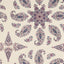 Thibaut East India Raspberry And Blue On Natural Fabric