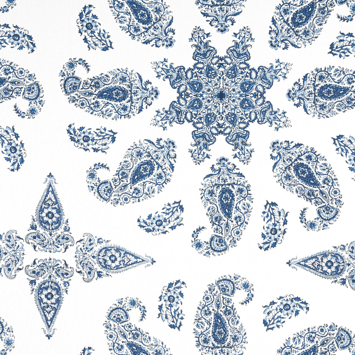 Thibaut EAST INDIA Blue and White Fabric