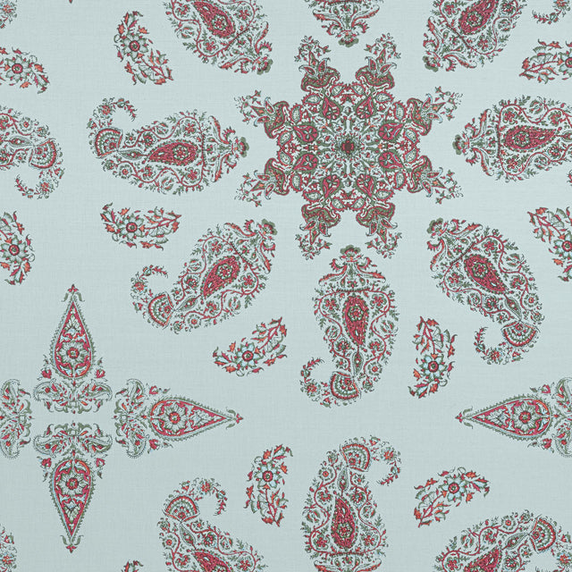 Thibaut EAST INDIA Raspberry and Teal Fabric