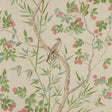Thibaut Claire Coral And Green Fabric