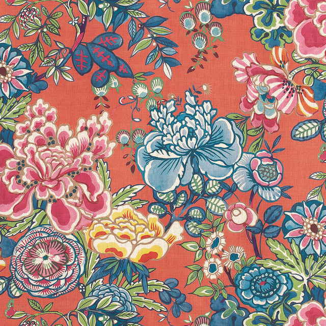 Thibaut PEONY GARDEN Coral Fabric