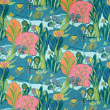 Thibaut Albero Tangerine And Turquoise Fabric