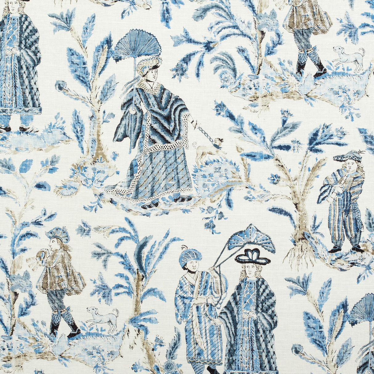Thibaut Royale Toile Blue Fabric