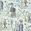 Thibaut Royale Toile Turquoise And Navy Fabric