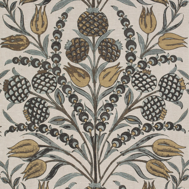 Thibaut Corneila Grey And Gold Fabric