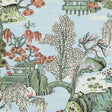 Thibaut Asian Scenic Robin'S Egg Fabric