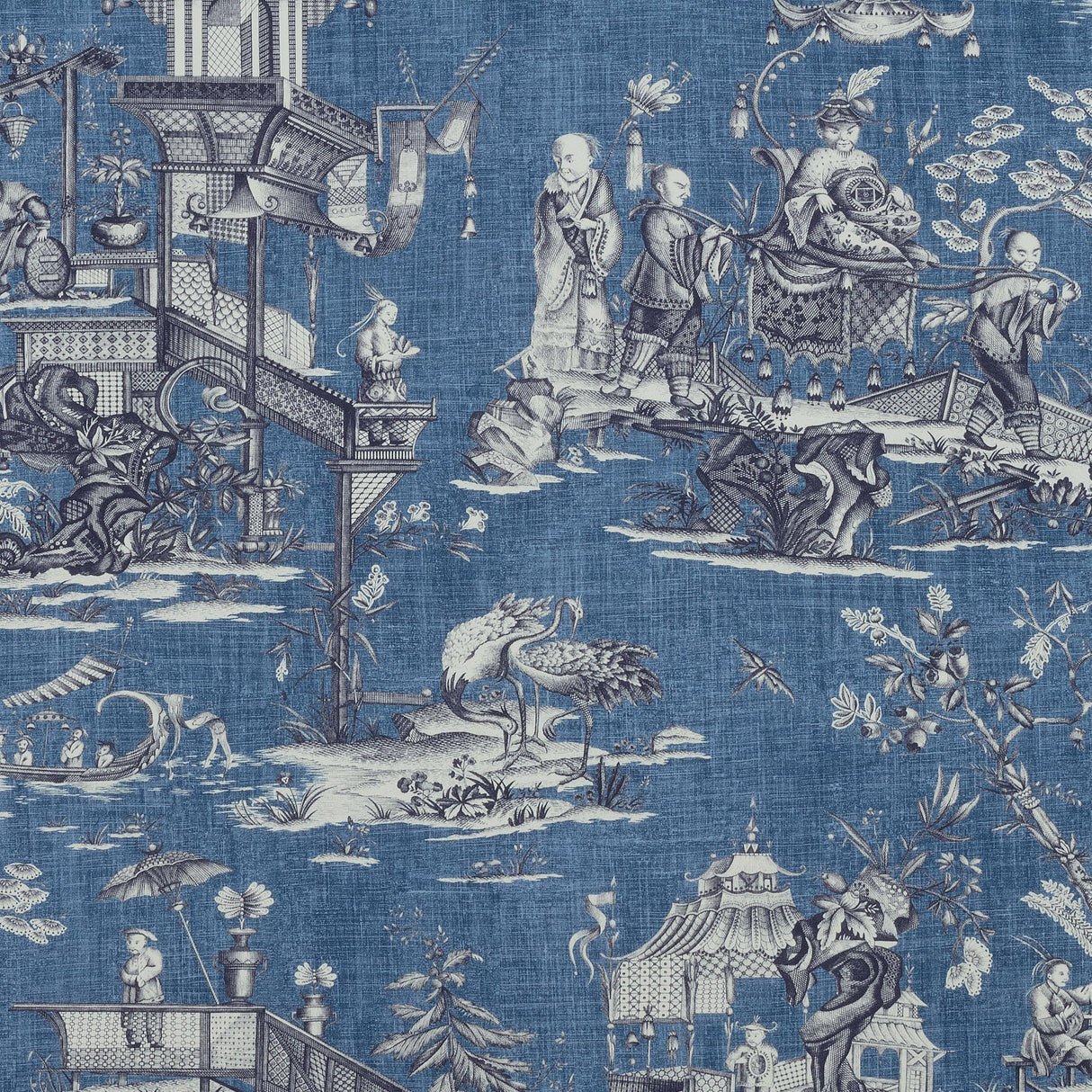 Thibaut Cheng Toile Navy Fabric