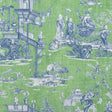 Thibaut Cheng Toile Green And Blue Fabric