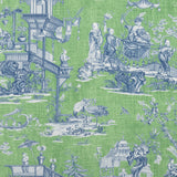 Thibaut Cheng Toile Green And Blue Fabric