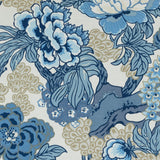 Thibaut Honshu Blue And Beige Fabric