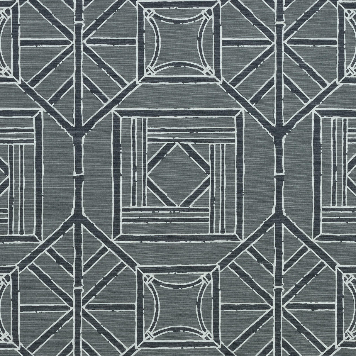 Thibaut Shoji Panel Grey Fabric