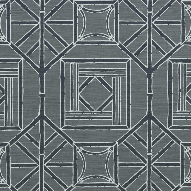 Thibaut Shoji Panel Grey Fabric