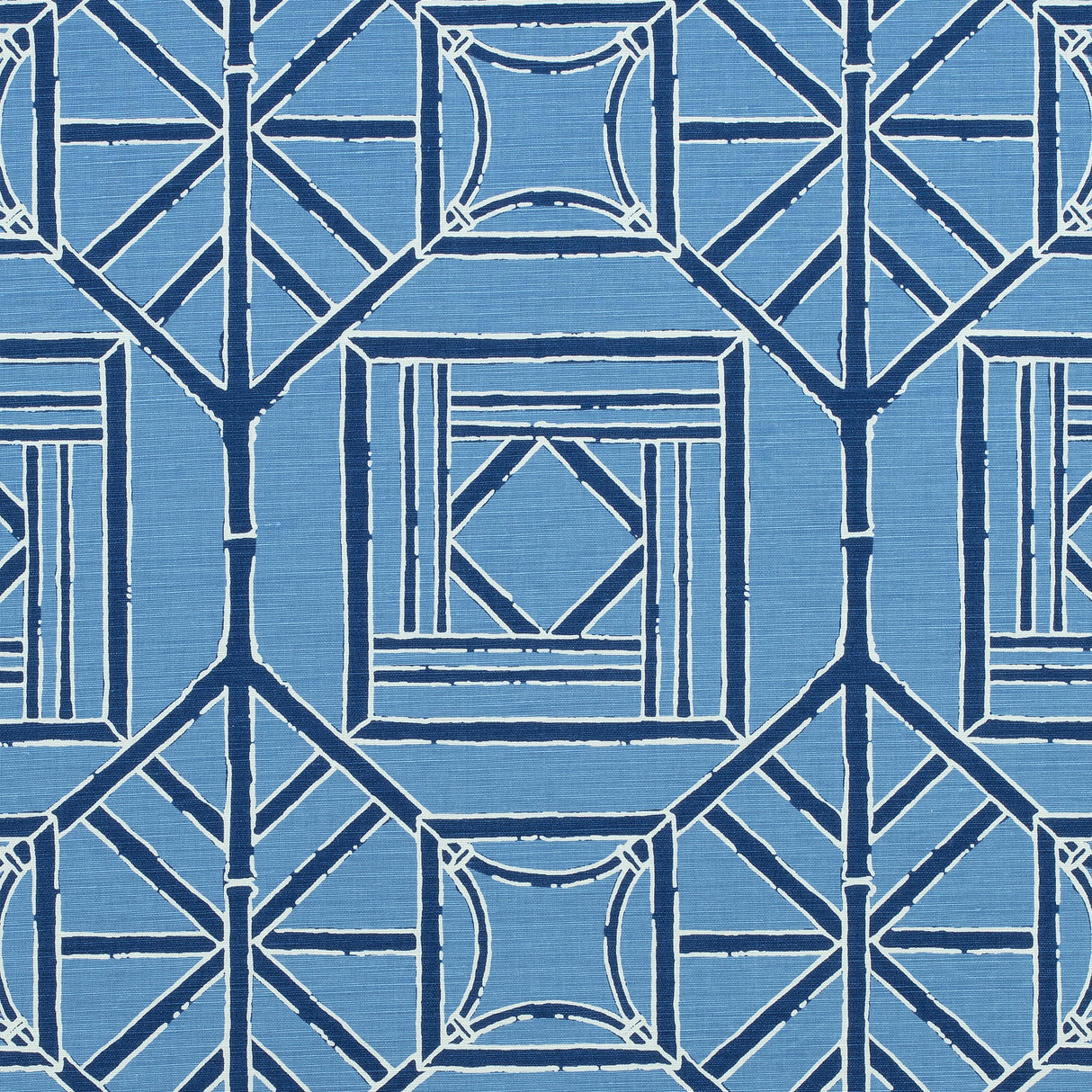 Thibaut Shoji Panel Blue And Navy Fabric