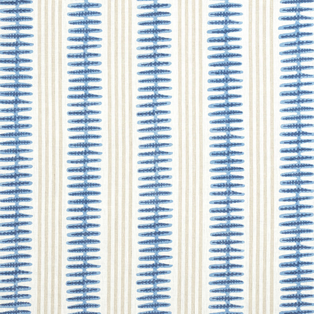 Thibaut Indo Stripe Navy Fabric
