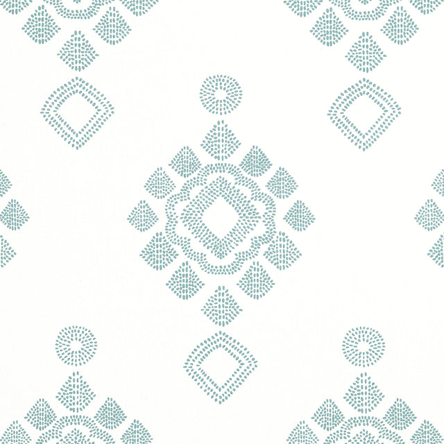 Thibaut Province Medallion Seaglass Fabric