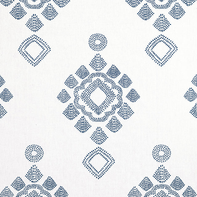 Thibaut Province Medallion Navy Fabric