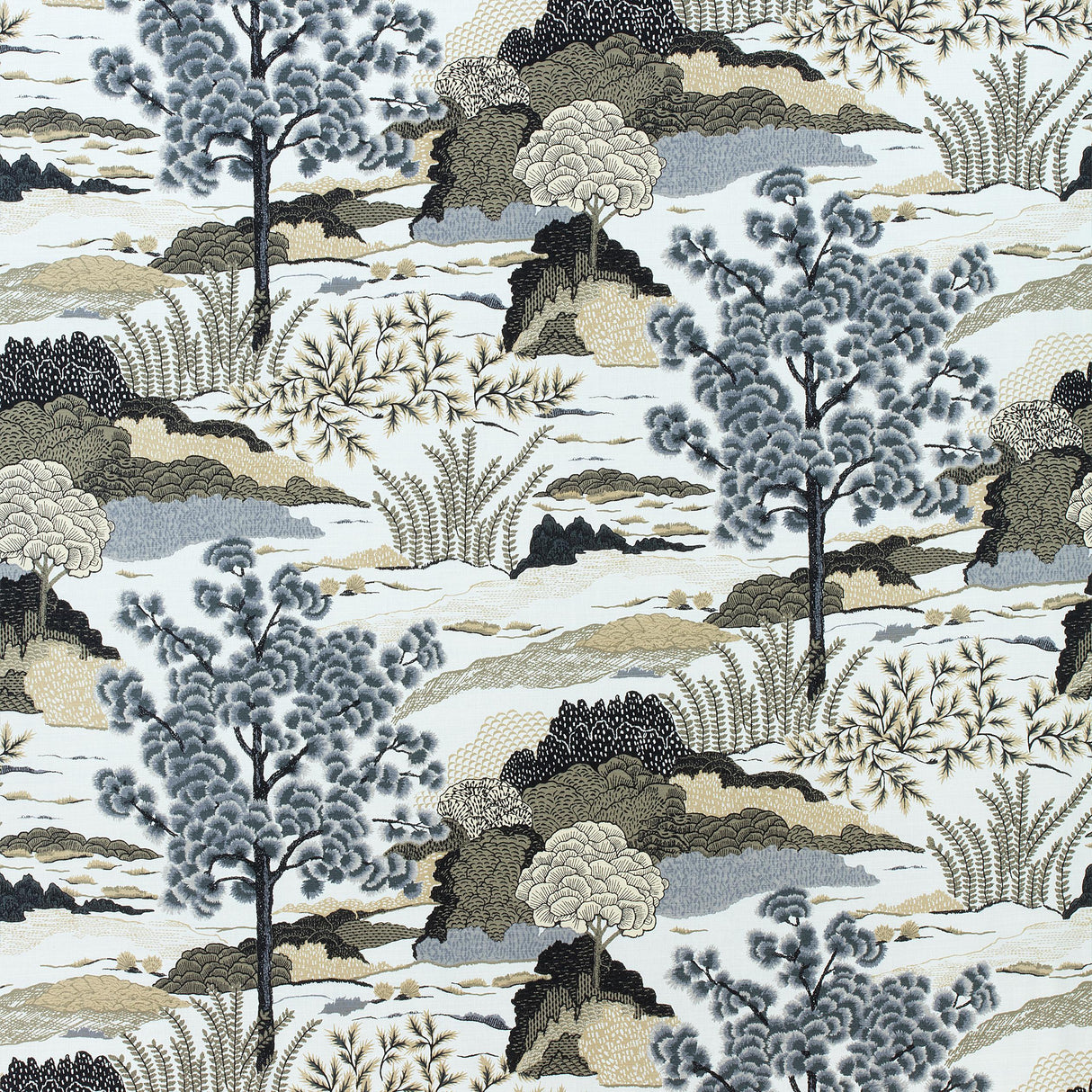 Thibaut Daintree Grey Fabric