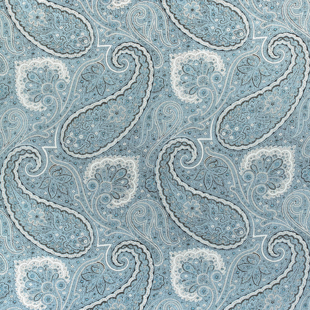 Thibaut Sherrill Paisley Aqua Fabric