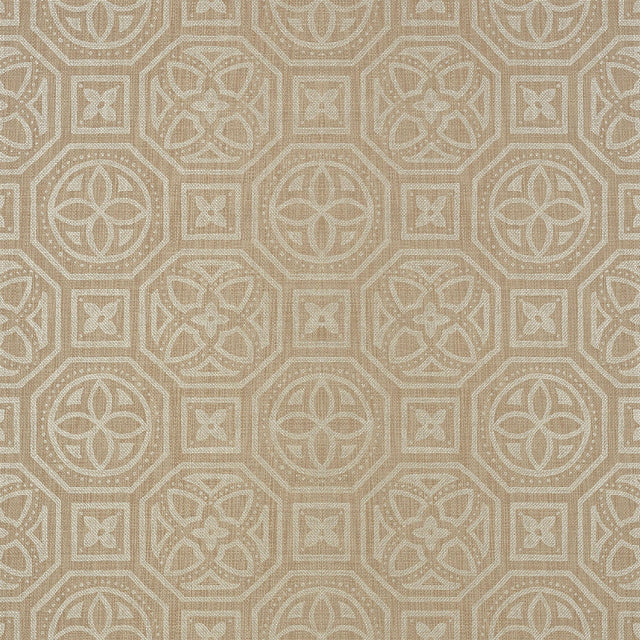 Thibaut Alexander Metallic Pewter On Beige Wallpaper