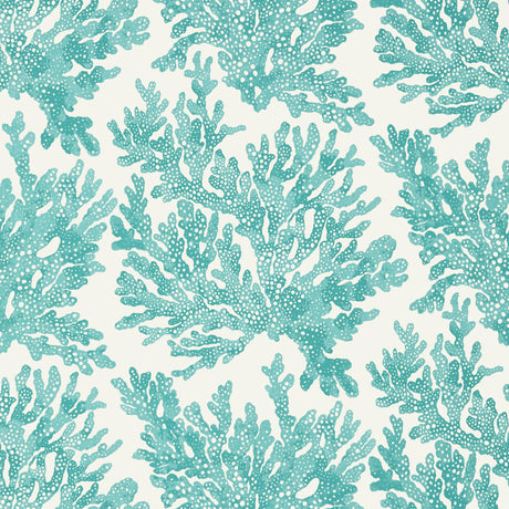 Thibaut Marine Coral Turquoise Wallpaper