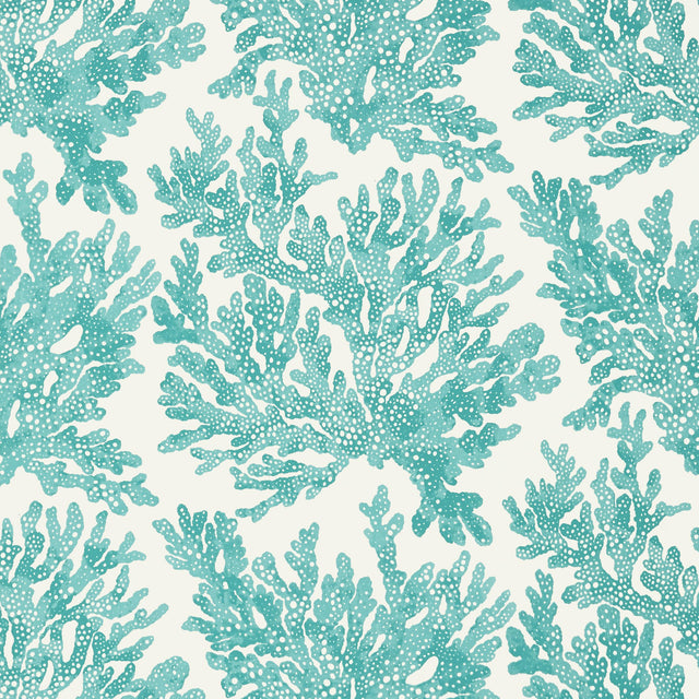 Thibaut Marine Coral Turquoise Wallpaper