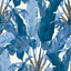 Thibaut Travelers Palm Navy And White Wallpaper