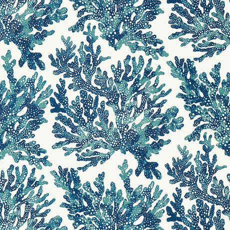 Thibaut Marine Coral Navy Wallpaper