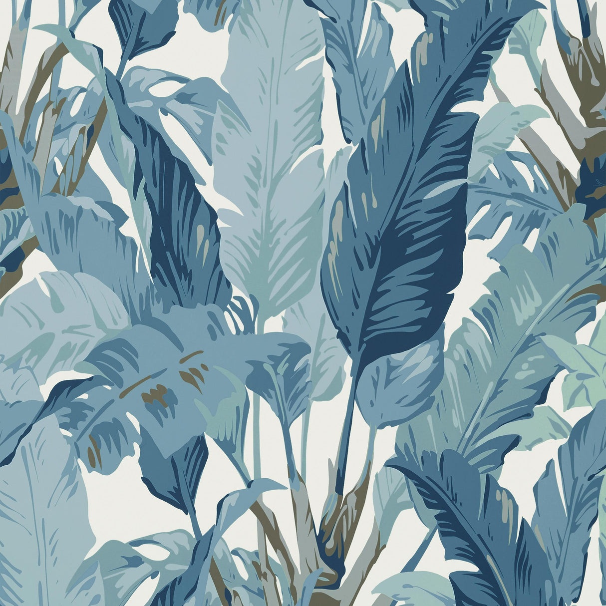 Thibaut Travelers Palm Spa Blue Wallpaper