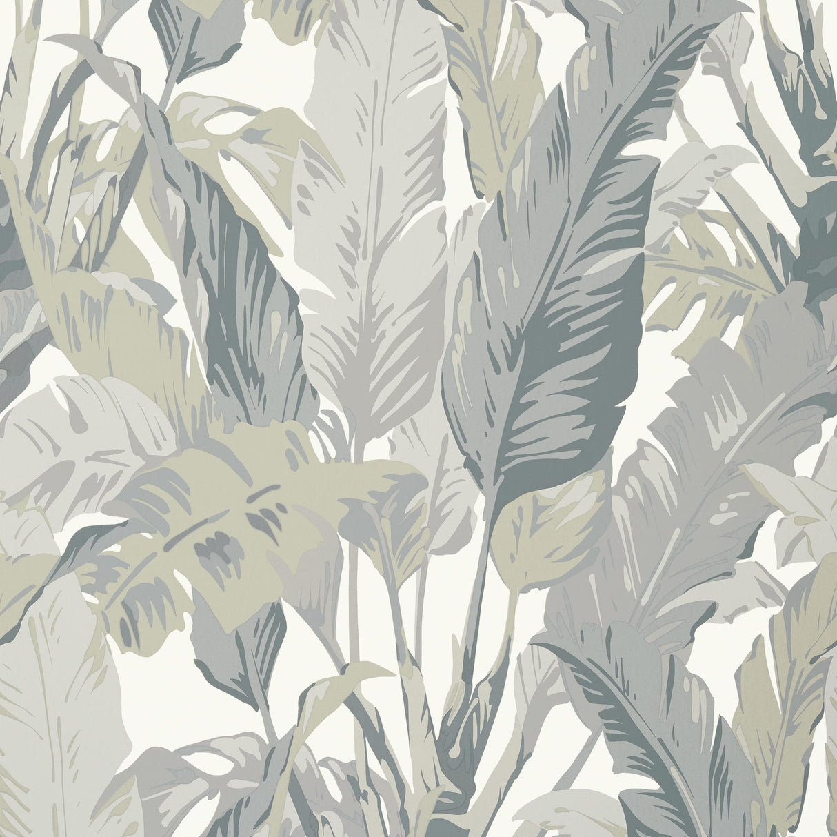 Thibaut Travelers Palm Grey Wallpaper