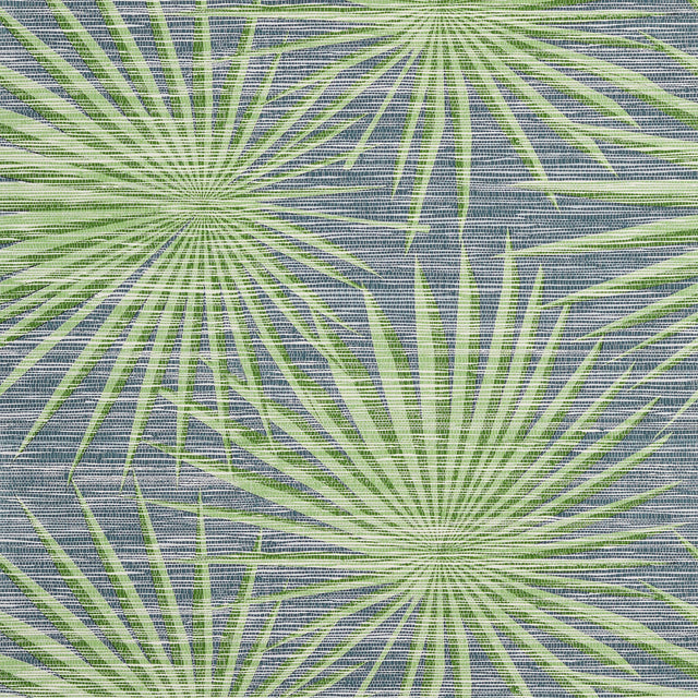 Thibaut Palm Frond Navy And Green Wallpaper