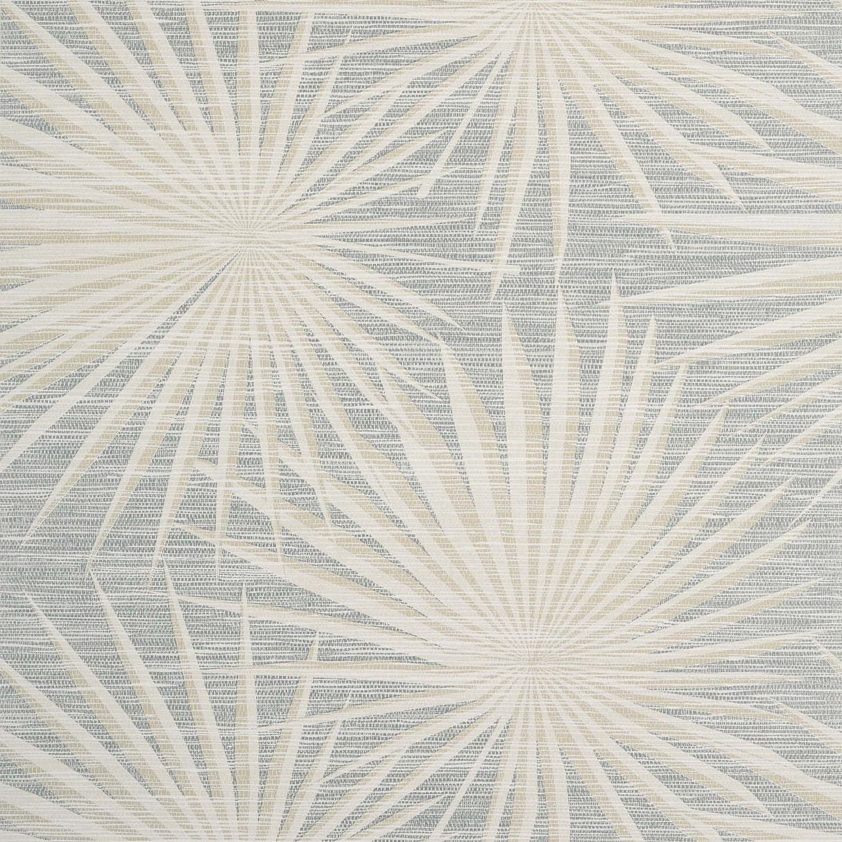 Thibaut Palm Frond Metallic Silver On Beige Wallpaper