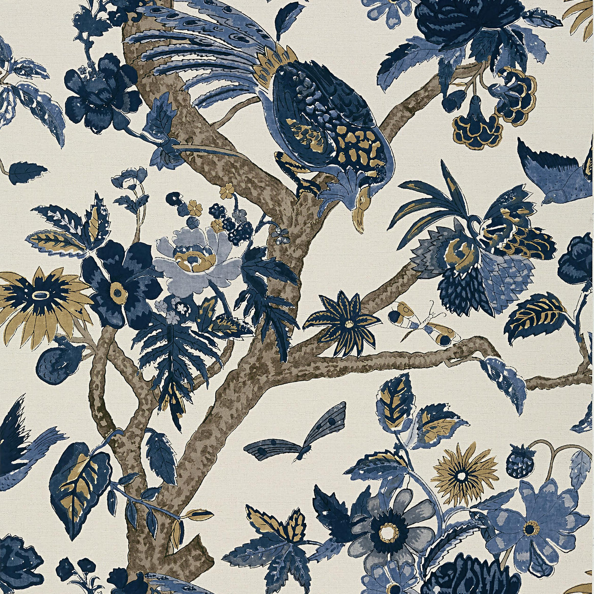 Thibaut Coromandel Navy Wallpaper