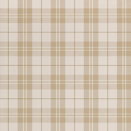 Thibaut Winslow Plaid Grey And Camel Wallpaper