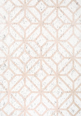 Thibaut MAMORA TRELLIS CORK White on Metallic Blush Wallpaper