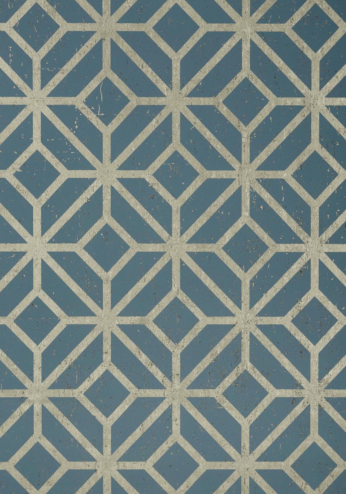 Thibaut MAMORA TRELLIS CORK Mineral on Metallic Pewter Wallpaper