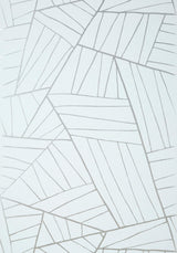 Thibaut JORDAN Metallic Silver on Soft Blue Wallpaper