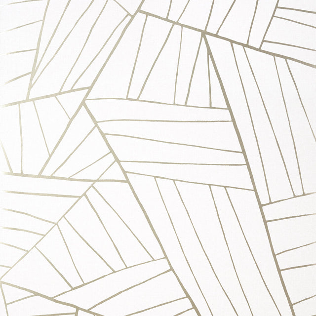 Thibaut Jordan Metallic Pewter On White Wallpaper