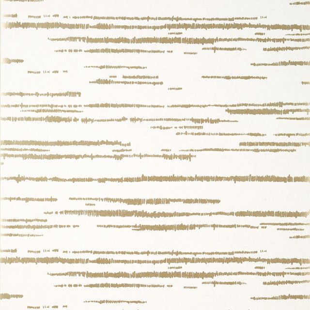 Thibaut Echo Metallic Gold On White Wallpaper