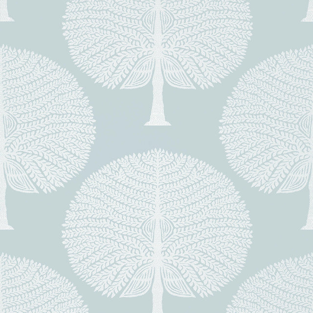 Thibaut Mulberry Tree Spa Blue Wallpaper