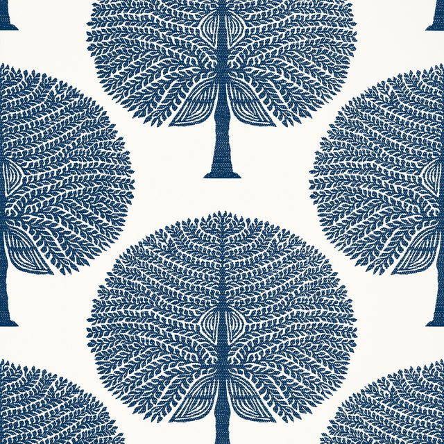 Thibaut Mulberry Tree Navy Wallpaper