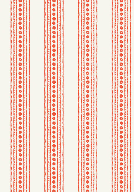 Thibaut NEW HAVEN STRIPE Coral Wallpaper