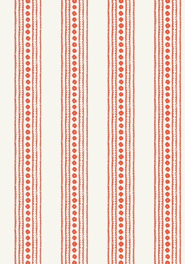 Thibaut NEW HAVEN STRIPE Coral Wallpaper