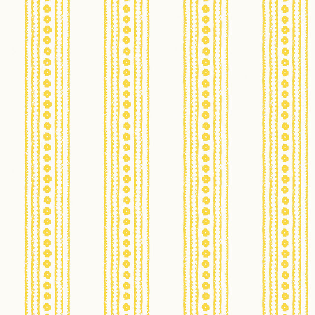 Thibaut New Haven Stripe Yellow Wallpaper